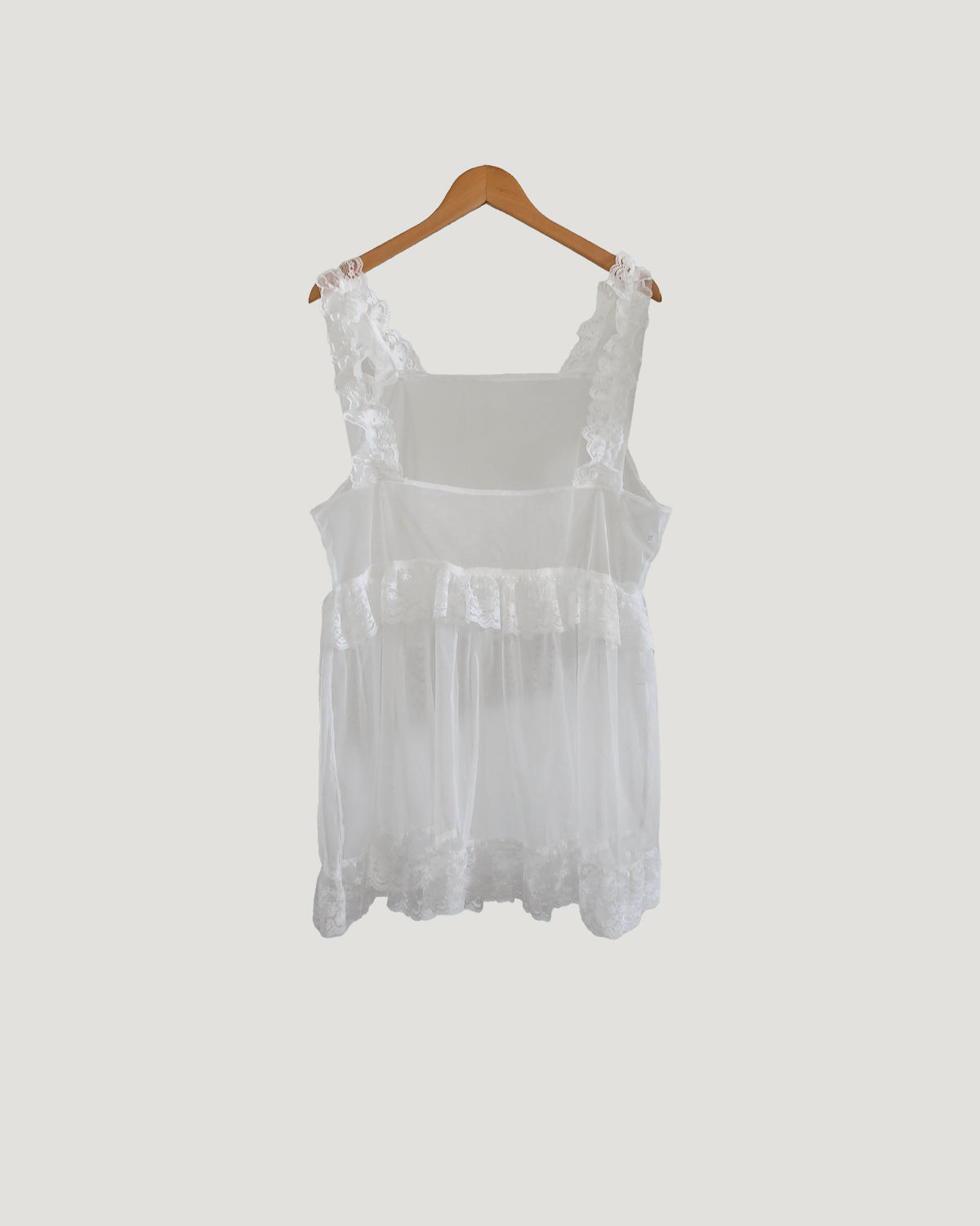 sheer lace frill mini dress