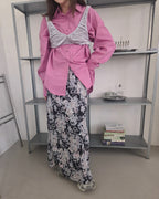 blurred rose long skirt