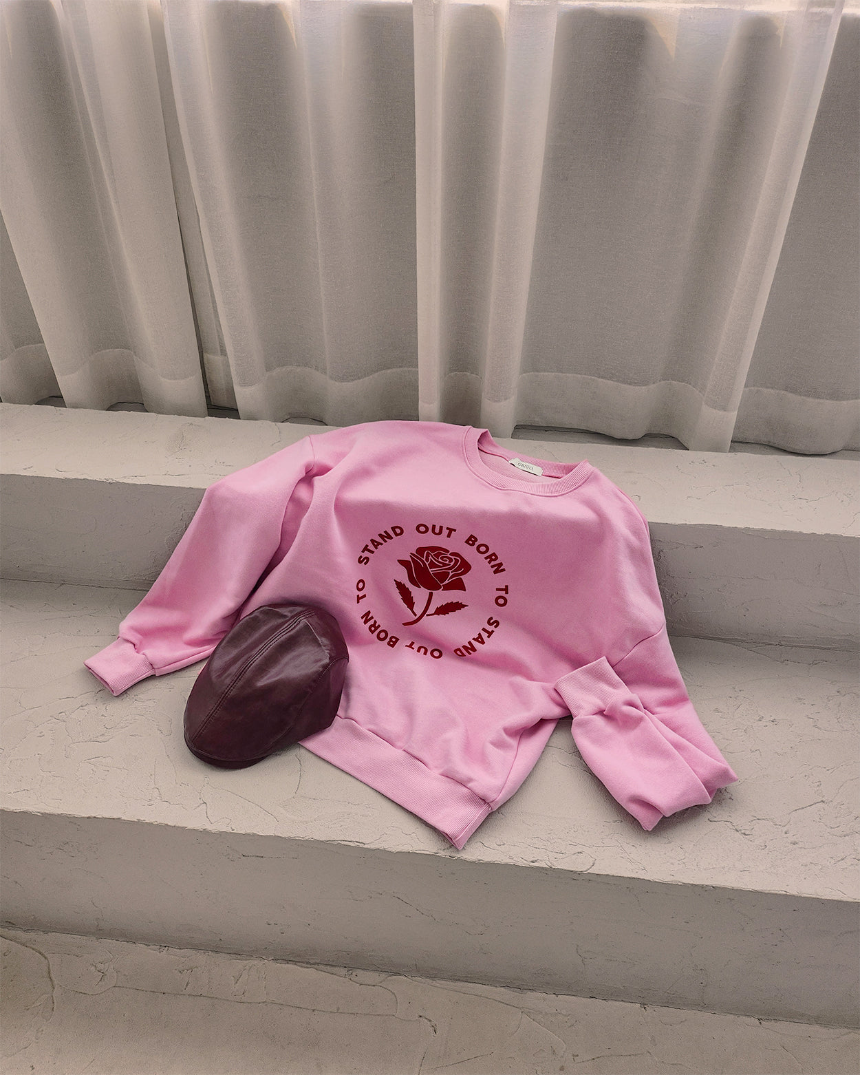 rose motif sweatshirt