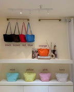 happy color glossy shoulder bag