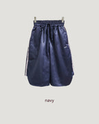track satin bermuda pants
