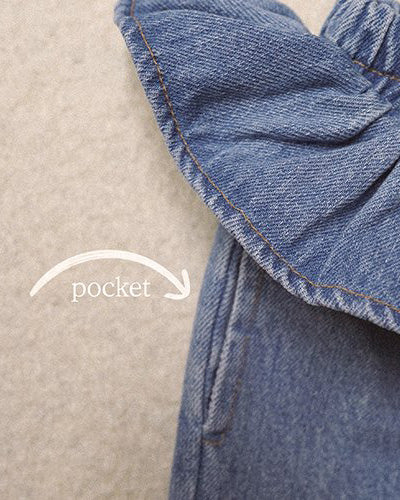 【BANANAJ】frill denim pants