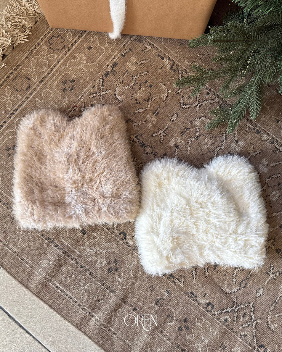 【OREN】cat faux fur beanie