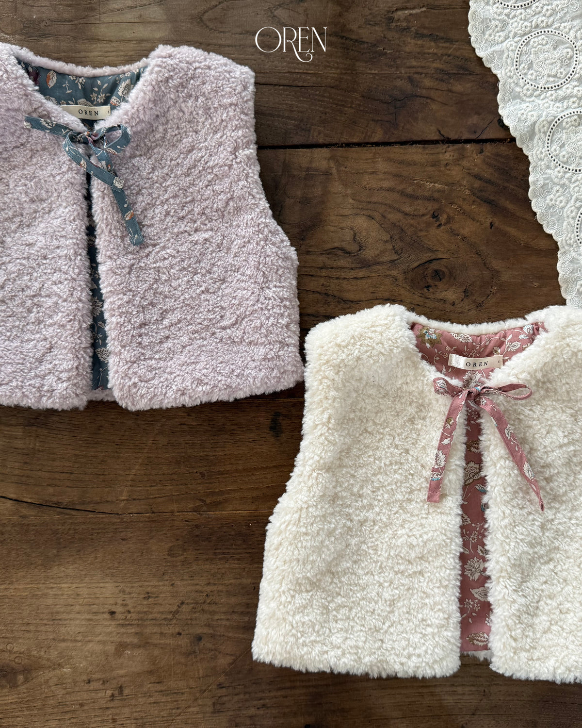 【OREN】lavender bear padded vest (2oz)
