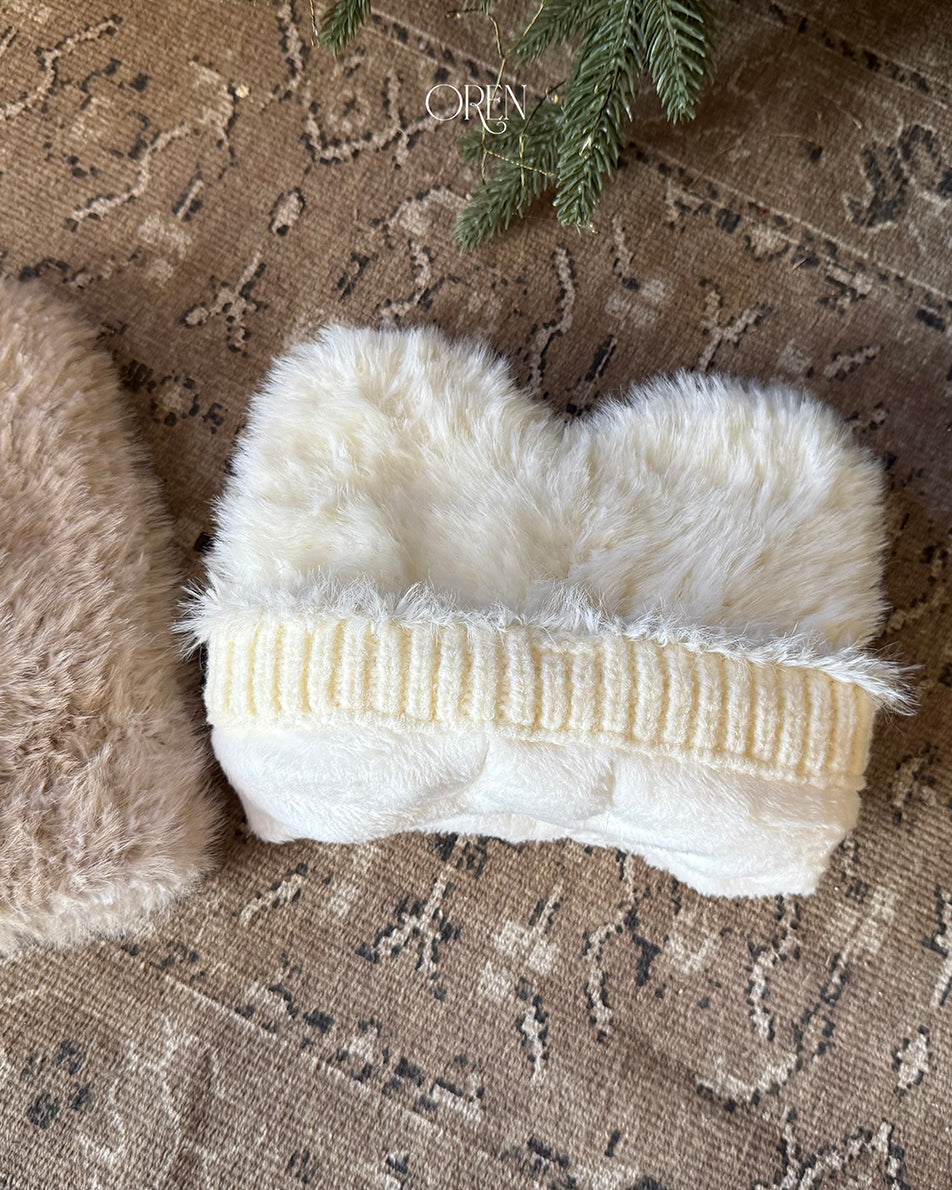 【OREN】cat faux fur beanie