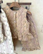 【OREN】groot quilted vest SET UP