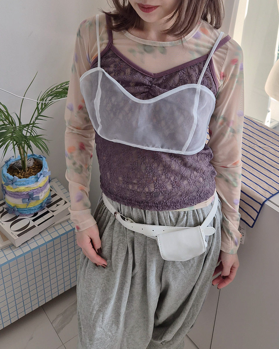 sheer short bustier