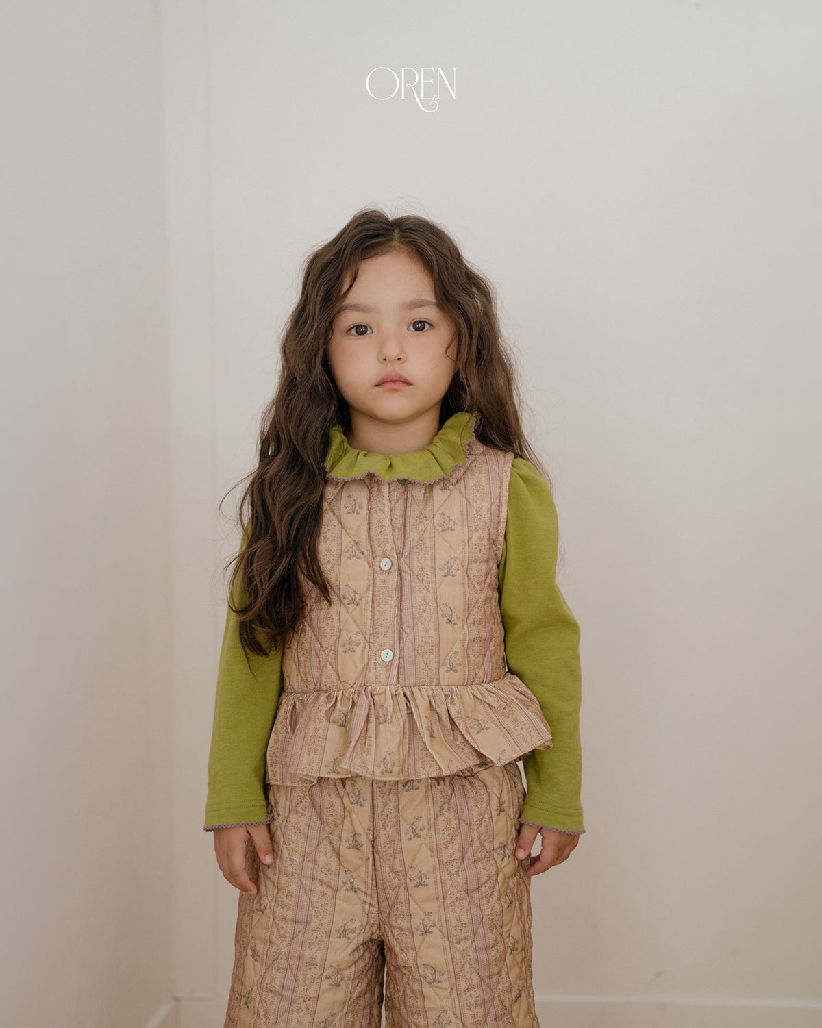 【OREN】groot quilted vest SET UP