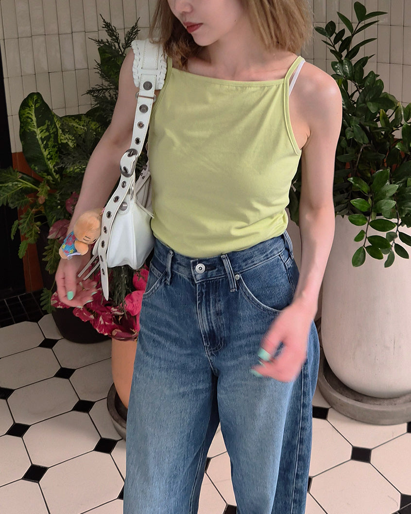 square neck basic color camisole