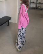 blurred rose long skirt