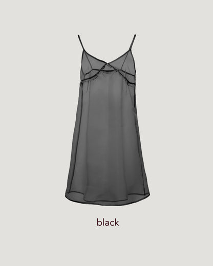 sheer frill camisole dress