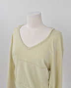 V neck light sweat hood T