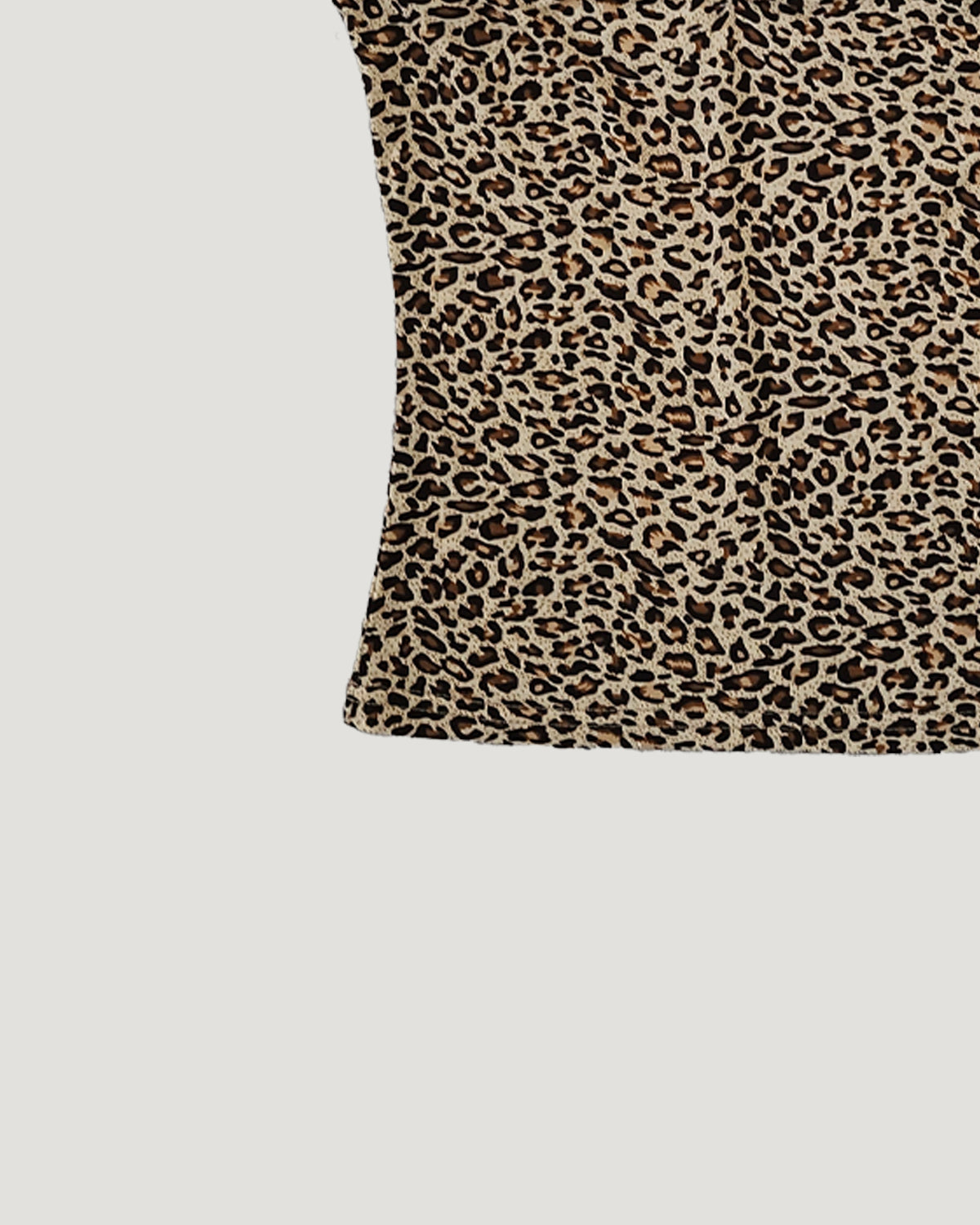 leopard lace point U neck T