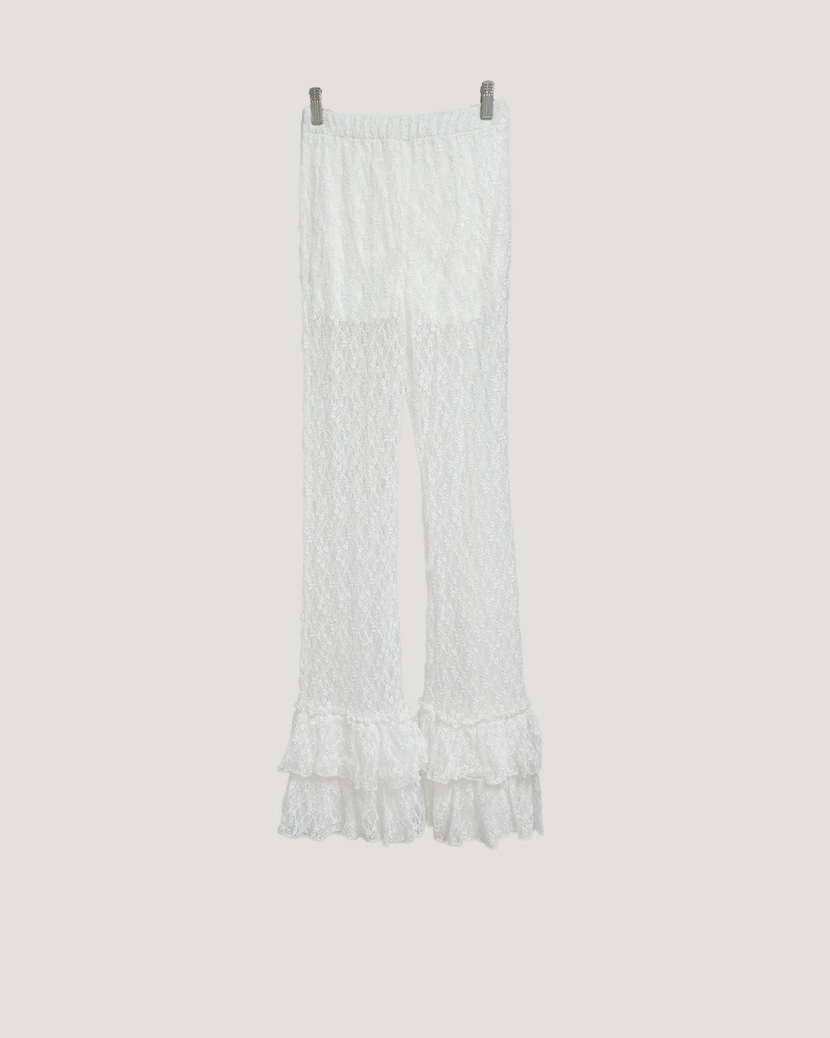 lace hem frill pants