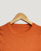 high neck rib knit T