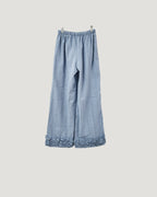 stripe hem frill pants