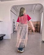 sheer layered waist frill tulle dress