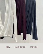 wrap drape neck long sleeve top