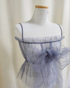 tulle sheer ribbon bustier