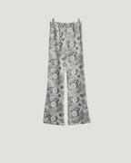 flower pattern boot cut sweat pants