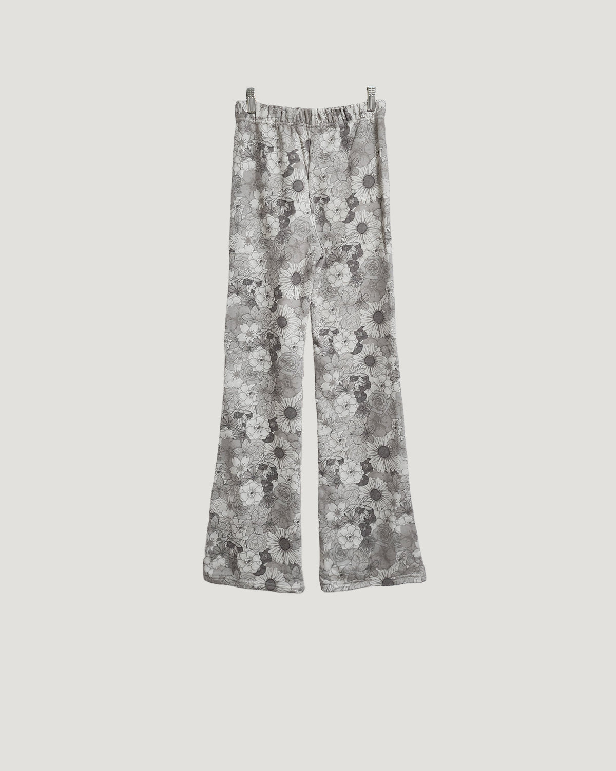 flower pattern boot cut sweat pants