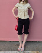 stand collar button point shirt