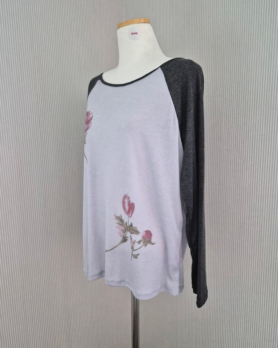 flower raglan sleeve T