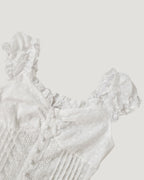 cotton lace frill sleeve less blouse