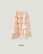 gingham check tiered skirt