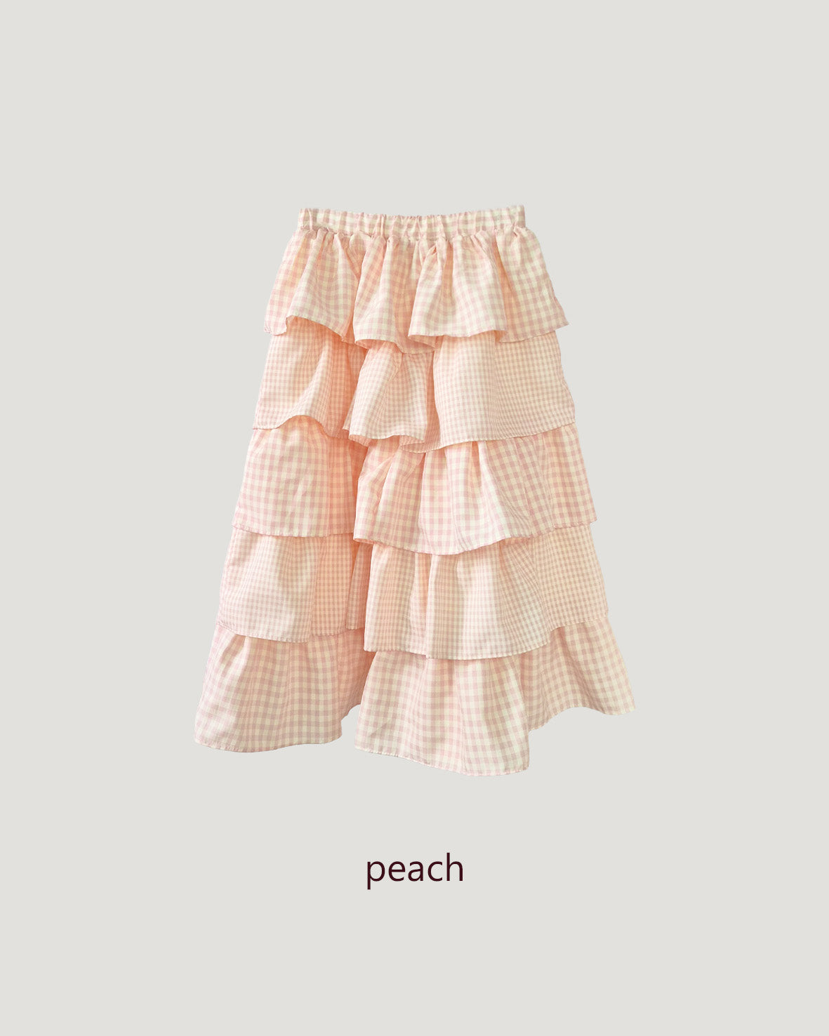 gingham check tiered skirt