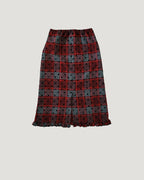 dot check frill middle skirt