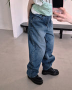 side studs wide denim