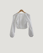 frill double ribbon blouse