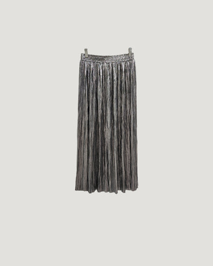 metallic accordion pleated skirt