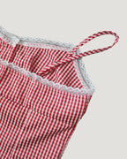 gingham check lace point camisole blouse
