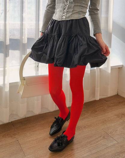 リボンナイロンバルーンミニスカート – juday 