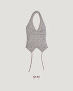 lace sheer halter neck bustier