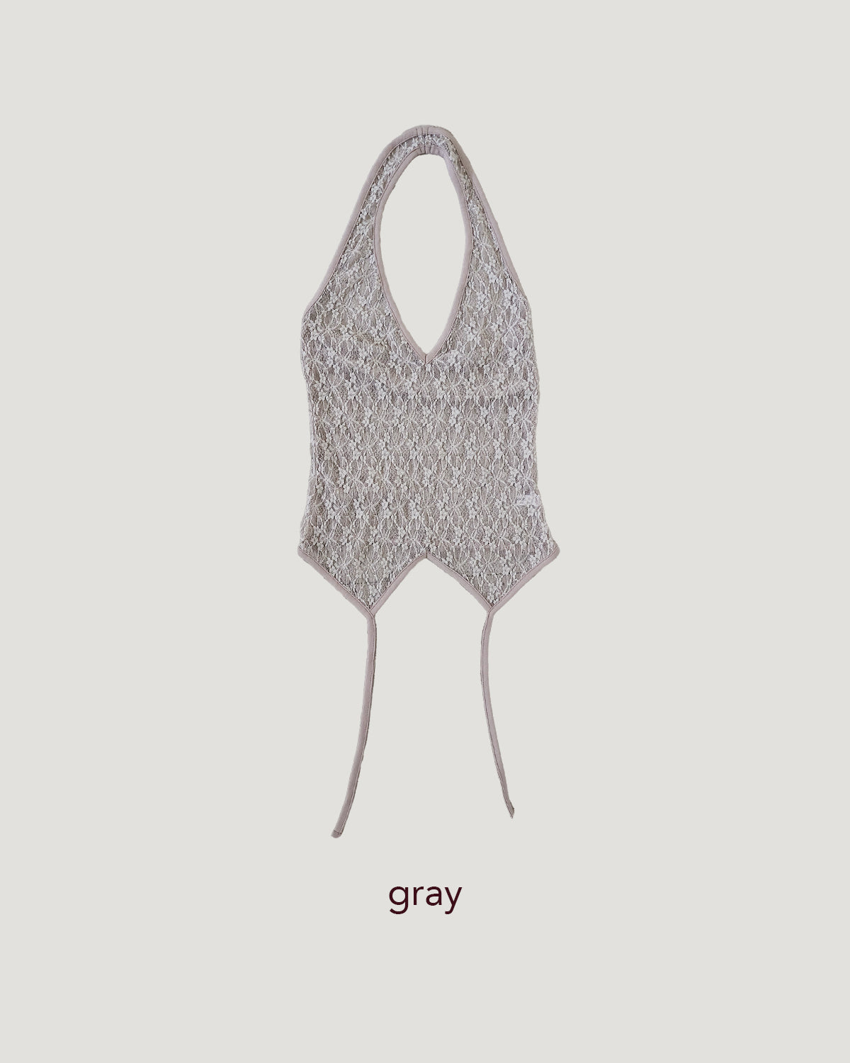 lace sheer halter neck bustier