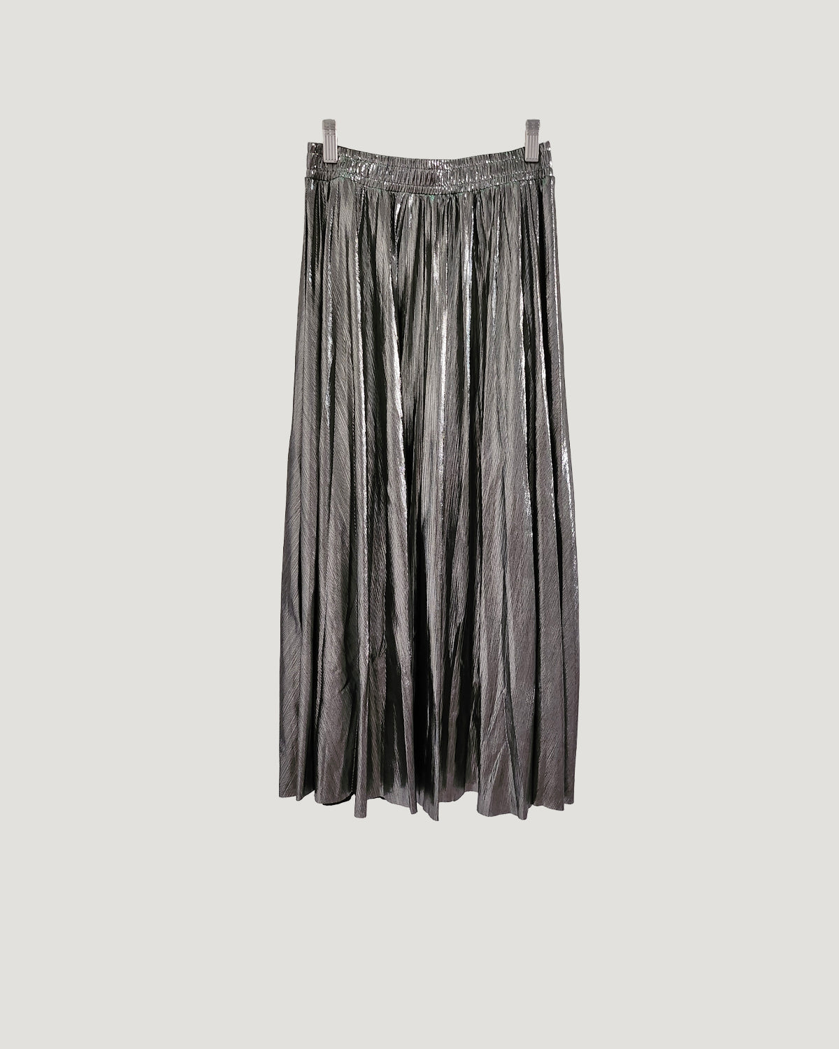metallic pleated skirt