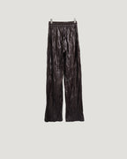 wrinkle faux leather wide pants