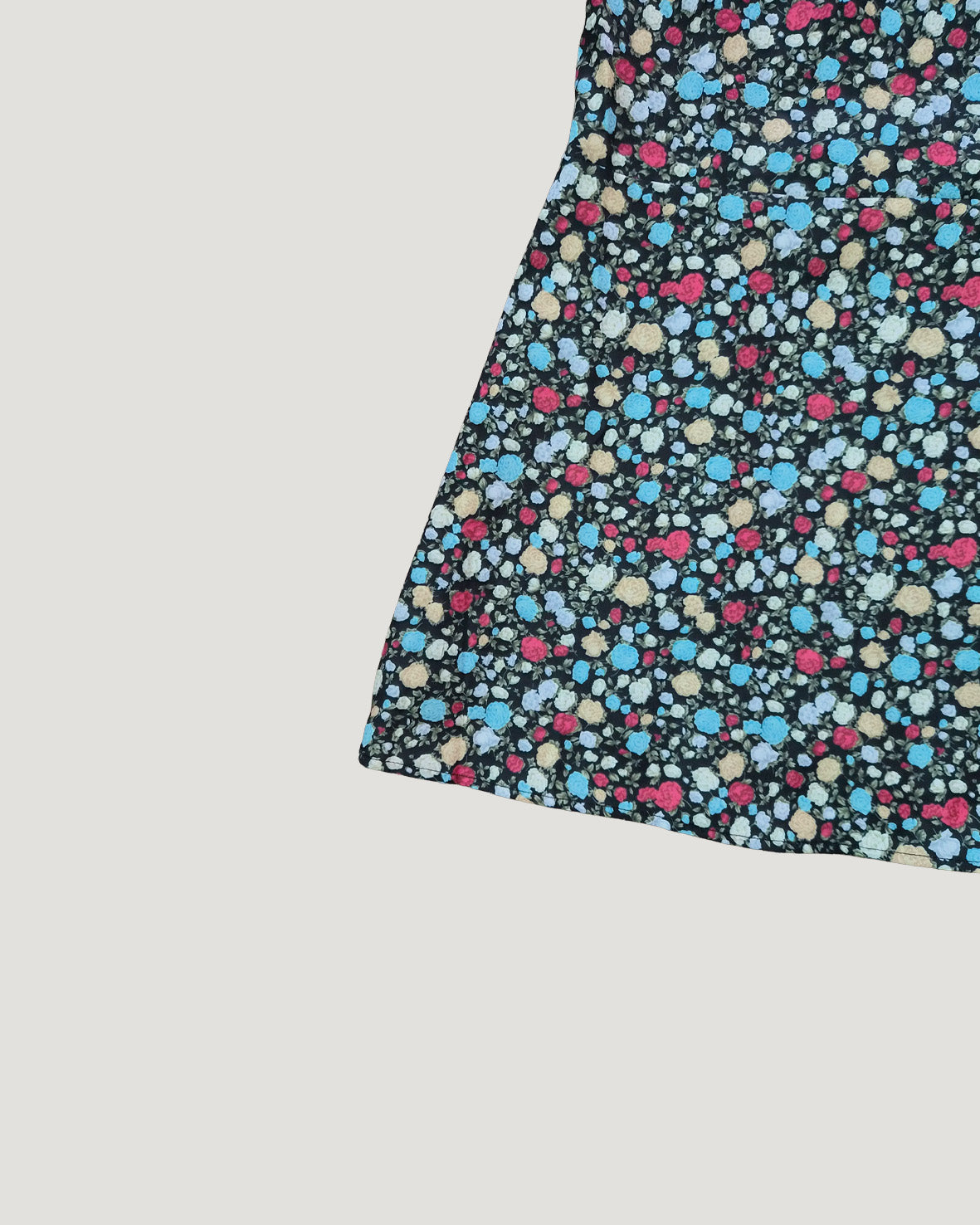 retro flower piping mini dress