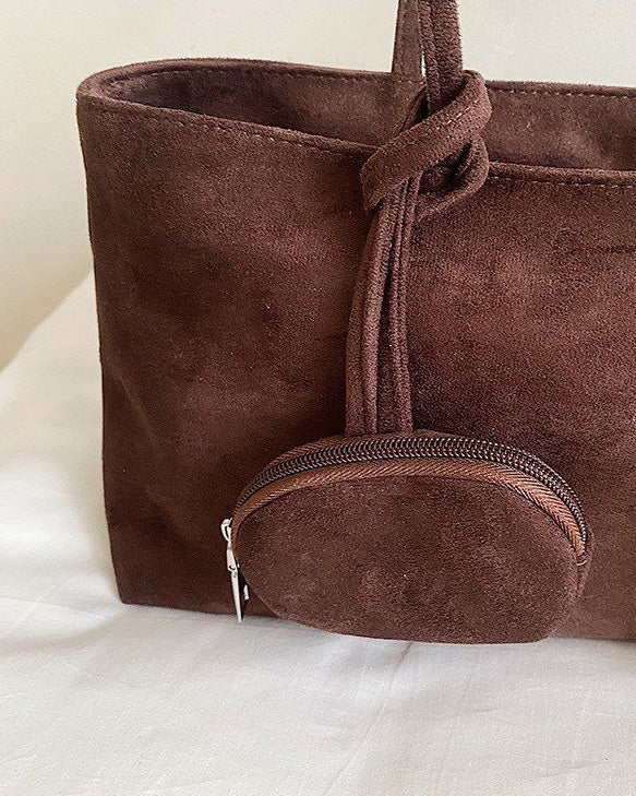 faux suede square shoulder bag