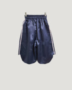 track satin bermuda pants
