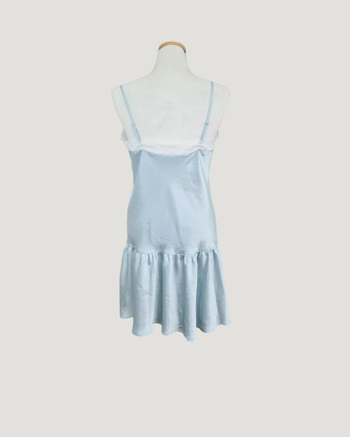 lace satin flare mini dress