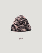 90's zebra knit beanie