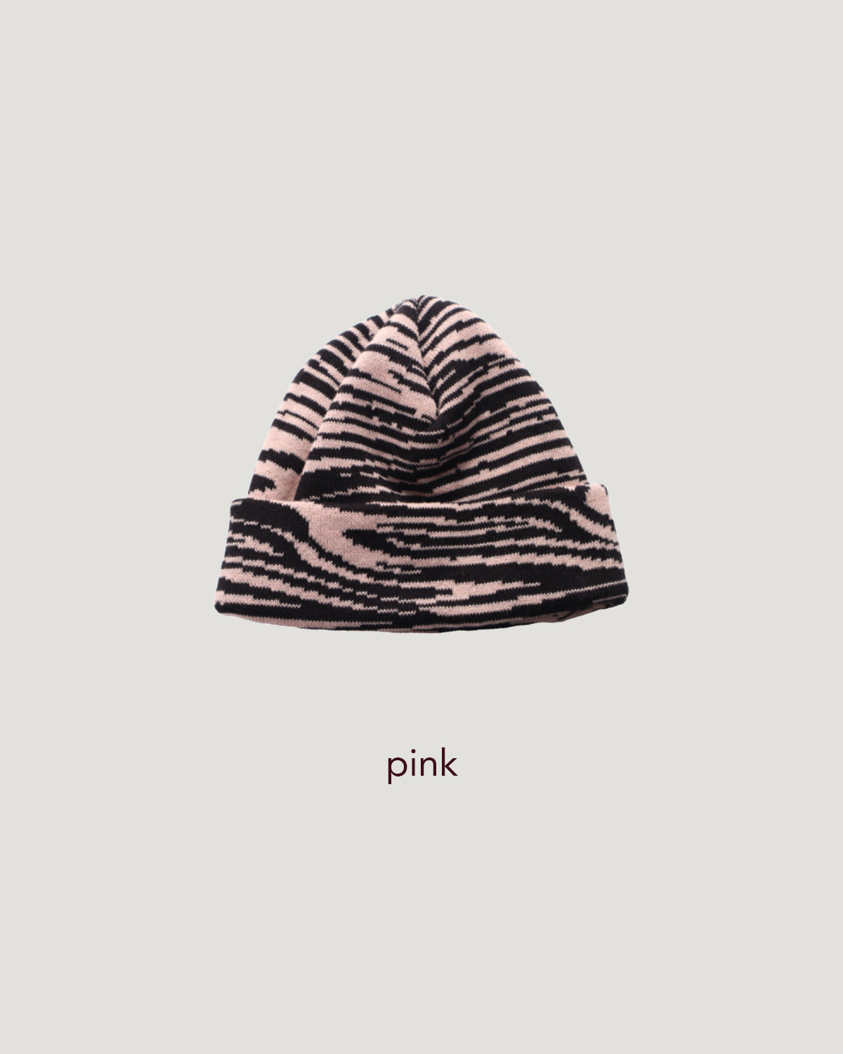90's zebra knit beanie