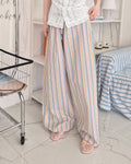 multi stripe wide pants