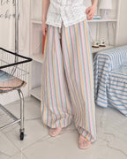 multi stripe wide pants