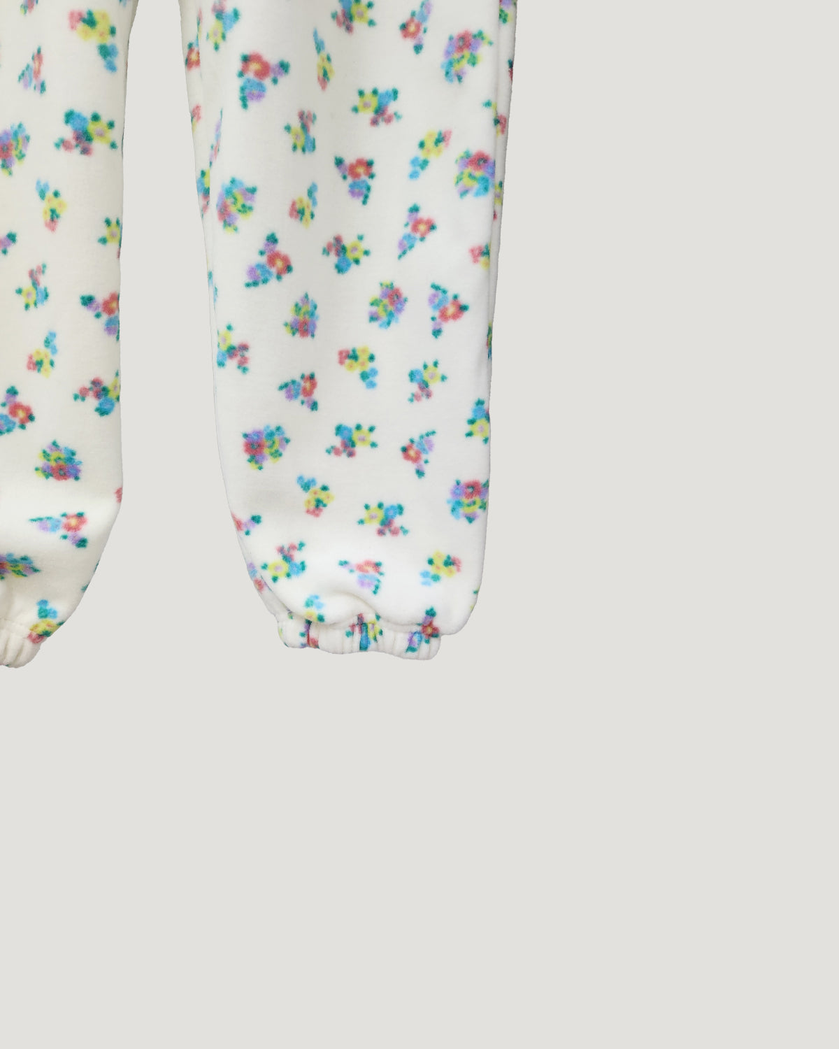 flower pattern fleece jogger pants