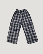 check draped wide pants